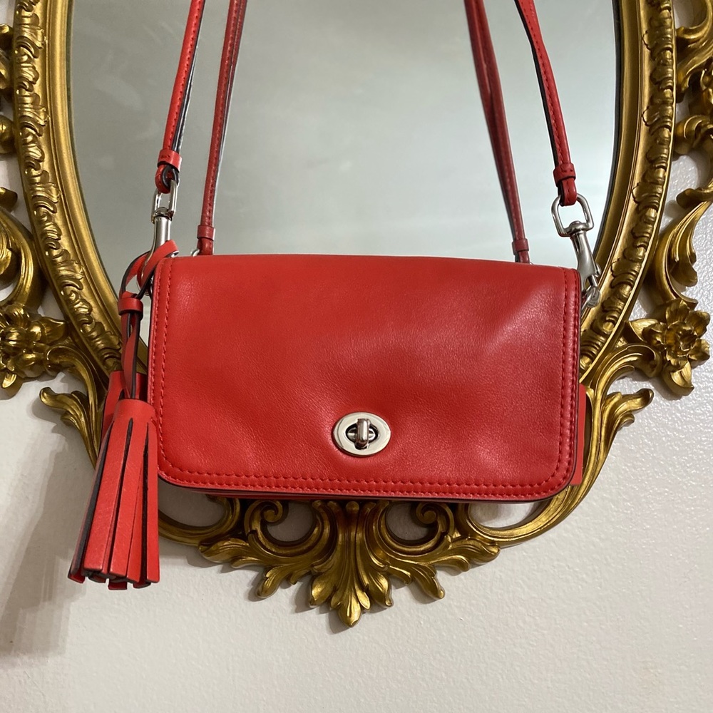 Coach Rare Orange natural Leather Crossbody